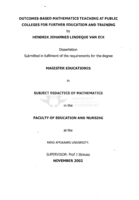 Outcomes-based mathematics teaching at public colleges for further education and training