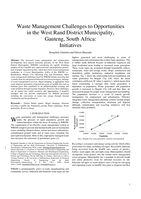 Waste management challenges to opportunities in the west rand district municipality, Gauteng, South Africa : initiatives