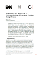 Re-thinking the approach to environmentally sustainable fashion design praxis