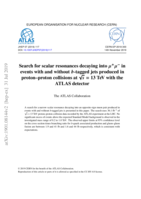 Search for scalar resonances decaying into µ+ µ− in events with and without b-tagged jets produced in proton–proton collisions at √s = 13 TeV with the ATLAS detector