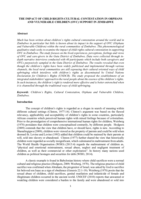 The impact of child rights cultural contestation in Orphans and Vulnerable Children (OVC) support in Zimbabwe