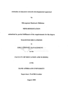 Attitudes of educators towards developmental appraisal