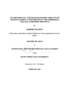 Environmental and socio-economic impacts of biomass energy consumption in the Mbhokota Village, Northern Province
