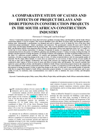 A comparative study of causes and effects of project delays and disruptions in construction projects in the South African construction industry