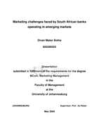 Marketing challenges facing South African banks operating in emerging markets