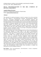 Fiscal decentralization in the DRC : evidence of revenue assignment