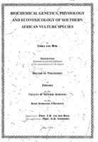 Biochemical genetics, physiology and ecotoxicology of Southern African vulture species