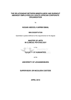 The relationship between mindfulness and burnout amongst employees in a South African corporate organisation