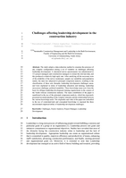 Challenges affecting leadership development in the construction industry