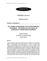 Of ‘wealthy industrialists’ and ‘white protestant Europeans’ - the history of race racism as portrayed in a South African textbook