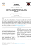 Application of artificial intelligence in traffic control system of non-autonomous vehicles at signalized road intersection