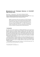 Microstructure and tribological behaviour of CrCuFeNiTi high entropy alloys