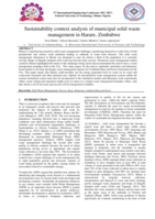 Sustainability context analysis of municipal solid waste management in Harare, Zimbabwe
