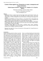 Context of abuse against men: Perspectives on causes, consequences and coping mechanisms
