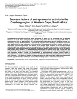 Success factors of entrepreneurial activity in the Overberg region of Western Cape, South Africa