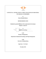Contextual and relational ethics challenges in industrial psychology internships