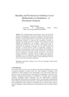 Rurality and exclusion in ordinary level mathematics in Zimbabwe : a document analysis
