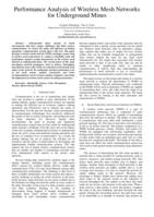 Performance analysis of Wireless Mesh Networks  for underground mines