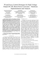 PI and fuzzy control strategies for high voltage output DC-DC boost power converter – hardware implementation and analysis
