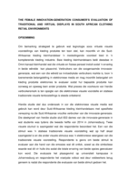 The female innovation-generation consumer’s evaluation of traditional and virtual displays in South African clothing retail environments