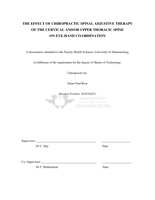 The effect of chiropractic spinal adjustive therapy of the cervical and/or upper thoracic spine on eye-hand co-ordination
