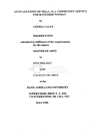 An evaluation of NISAA as a community service for battered woman