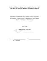 Moist heat therapy versus ultrasound therapy as a post dry needling modality of the gluteus medius muscle