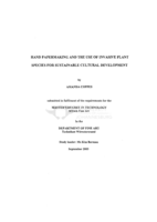 Hand papermaking and the use of invasive plant species for sustainable cultural development