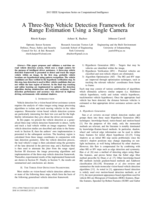 A three-step vehicle detection framework for range estimation using a single camera