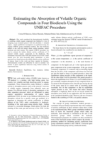 Estimating the absorption of volatile organic compounds in four biodiesels using the Unifac procedure