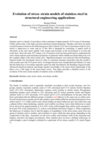 Evolution of stress–strain models of stainless steel in structural engineering applications