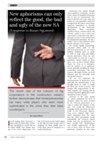 New aphorisms can only reflect the good, the bad and ugly of the new SA
