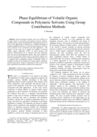 Phase equilibrium of volatile organic compounds in polymeric solvents using group contribution methods