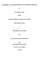 Leadership as a key responsibility of the school principal