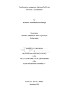 Transformation management of primary health care
