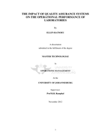 The impact of quality assurance systems on the operational performance of laboratories