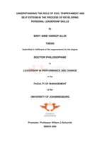 Understanding the role of ego, temperament and self esteem in the process of developing personal leadership skills