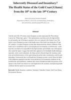 Inherently diseased and insanitary?  the health status of the Gold Coast [Ghana] from the 18th to the late 19th Century