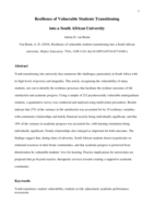 Resilience of vulnerable students transitioning into a South African University