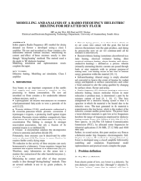 Modelling and analysis of a radio frequency dielectric heating for defatted soy flour