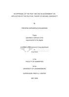 An appraisal of the post 1994 ANC-in-government : an application of the political theory of Michael Oakeshott