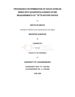 Provenance determination of South African wines with quadrupole-based ICP-MS measurements of ¹¹B/¹°B isotope ratios