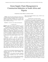 Green supply chain management in construction industries in South Africa and Nigeria