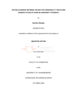 The relationship between the big five personality traits and burnout in South African university students