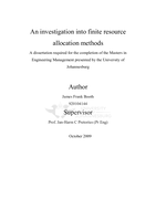 An investigation into finite resource allocation methods
