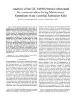 Analysis of the IEC 61850 protocol when used for communication during maintenance operations in an electrical substation grid