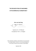 The revegetation of sand mines in the Seringveld Conservancy