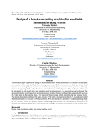 Design of a bench saw cutting machine for wood with automatic braking system