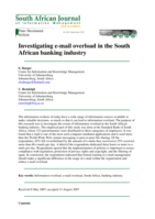 Investigating e-mail overload in the South African banking industry