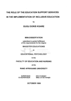 The role of the education support services in the implementation of inclusive education